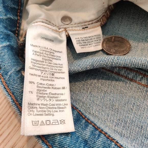 Lot of 2 Madewell Womens Jeans Size 33 Perfect Wide Leg Crop & Midrise Straight - Picture 16 of 16